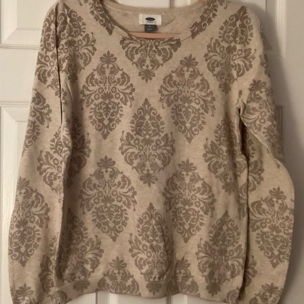 NWT Old navy Elegant Beige Patterned Sweater